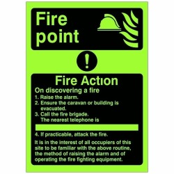 Glow In The Dark Fire Point Fire Action Sign