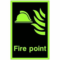 Glow in the Dark Fire Point Sign