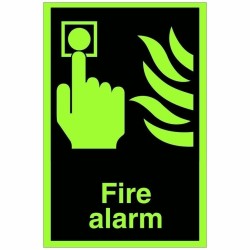 Glow in the Dark Fire Alarm Sign