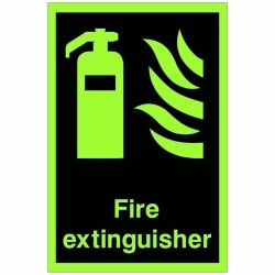 Glow in the Dark Fire Extinguisher Sign