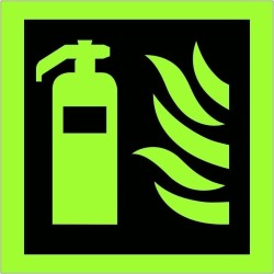 Glow in the Dark Fire Extinguisher Symbol Sign