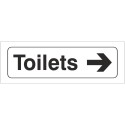 Toilets Right Door Sign 300mm x 100mm