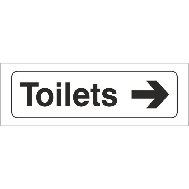 Toilets Arrow Right Door Sign