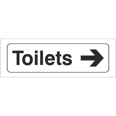 Toilets Right Door Sign 300mm x 100mm