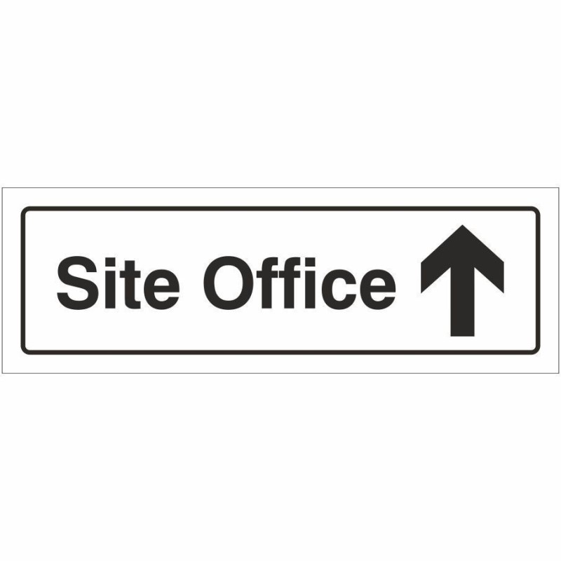 Site Office Arrow Up Door Sign 300mm x 100mm