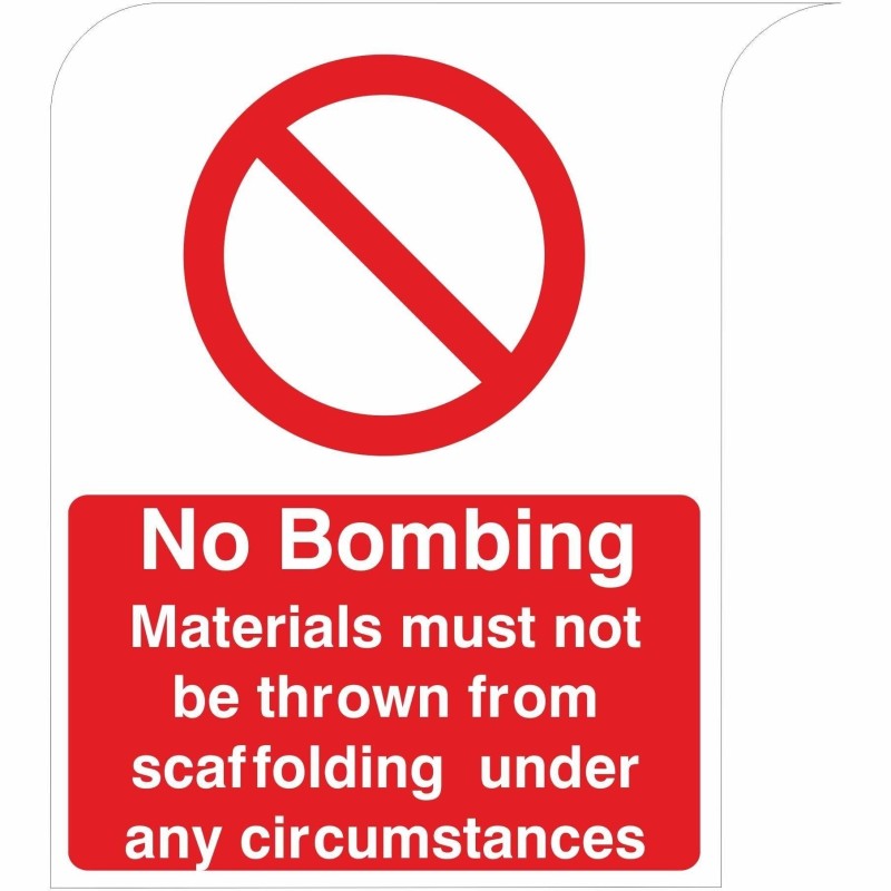 No Bombing Curve Top Sign 