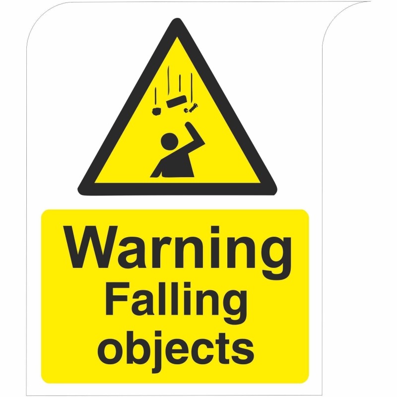 Curve Top Warning Falling Objects Sign