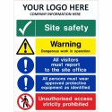 Warning Dangerous Work In Operation Site Safety Sign With or Without Your Logo 800mm x 1200mm - 4mm Corex