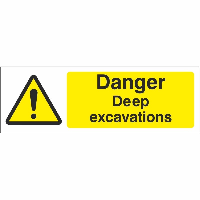 Danger Demolition in Progress Sign 600 x 200mm - Rigid Plastic