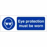 Eye Protection Must Be Worn Sign 600mm x 200mm - 1mm Rigid Plastic