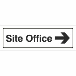 Site Office Arrow Right Sign 600mm x 200mm - 1mm Rigid Plastic