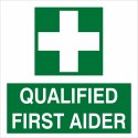 Qualified First Aider Helmet Sticker 55mm x 55mm