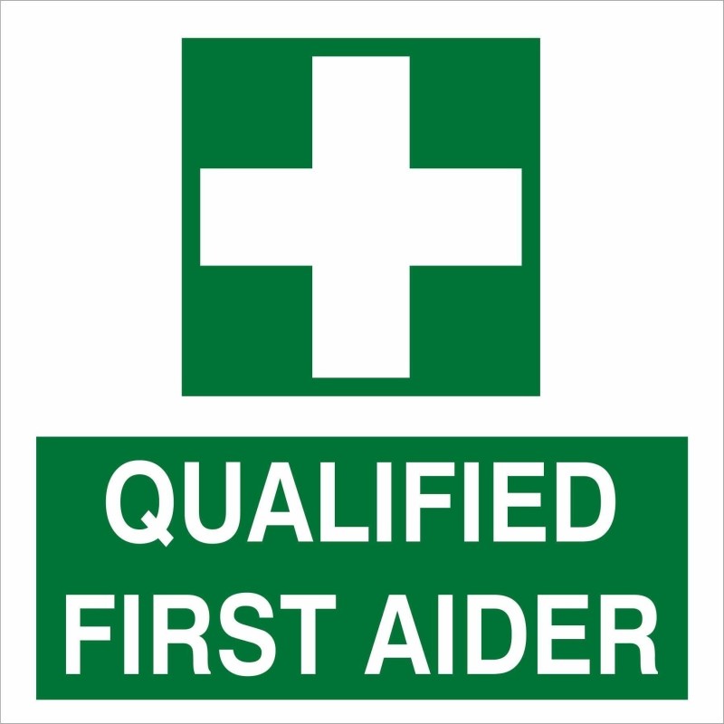 Qualified First Aider Helmet Sticker 55mm x 55mm