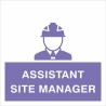 Assistant Site Manager Helmet Sticker 55mm x 55mm - Self Adhesive Polyproptiene 