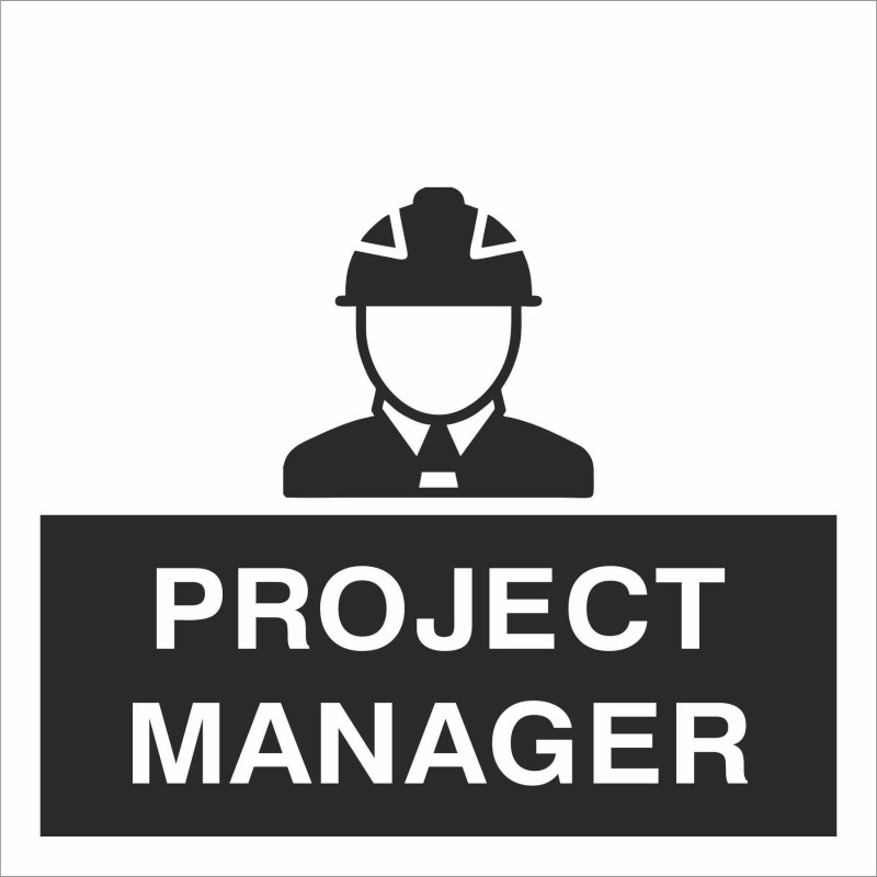 Project Manager Helmet Sticker 55mm x 55mm - Self Adhesive Polyproptiene 