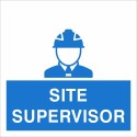 Site Supervisor Helmet Sticker 55mm x 55mm - Self Adhesive Polyproptiene 