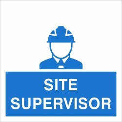 Site Supervisor Helmet Sticker 55mm x 55mm - Self Adhesive Polyproptiene 