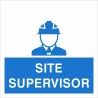 Site Supervisor Helmet Sticker 55mm x 55mm - Self Adhesive Polyproptiene 