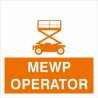 MEWP Operator Helmet Sticker 55mm x 55mm - Self Adhesive Polyproptiene 