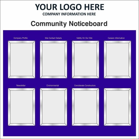 Community Noticeboard With or Without Your Logo 1220mm x 1220mm - 3mm Aluminium Composite