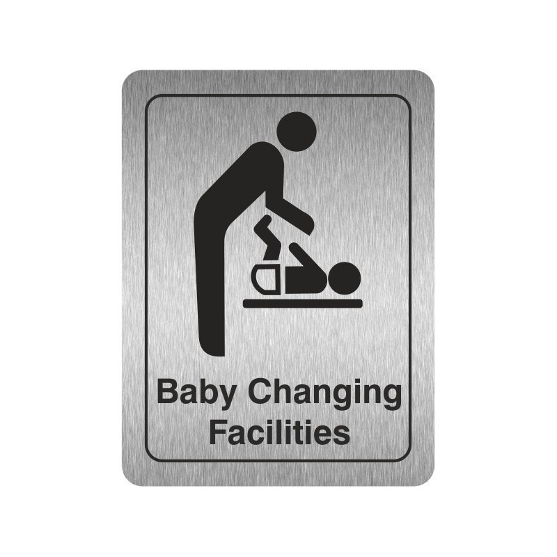 Baby Changing Facilities (Portrait) Toilet Aluminium Door Sign