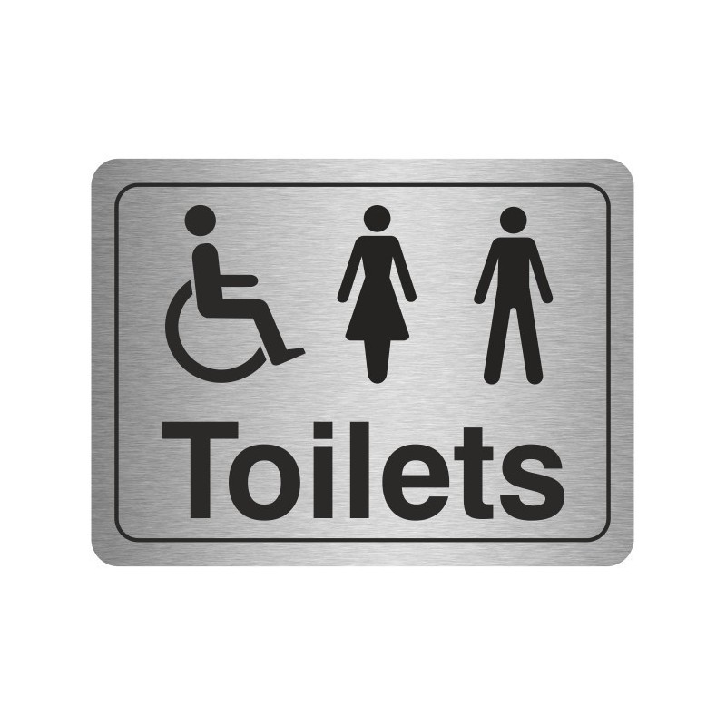 Unisex and Disabled Toilet Aluminium Door Sign