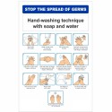 Hand Washing Technique With Soap And Water Hygiene Sign