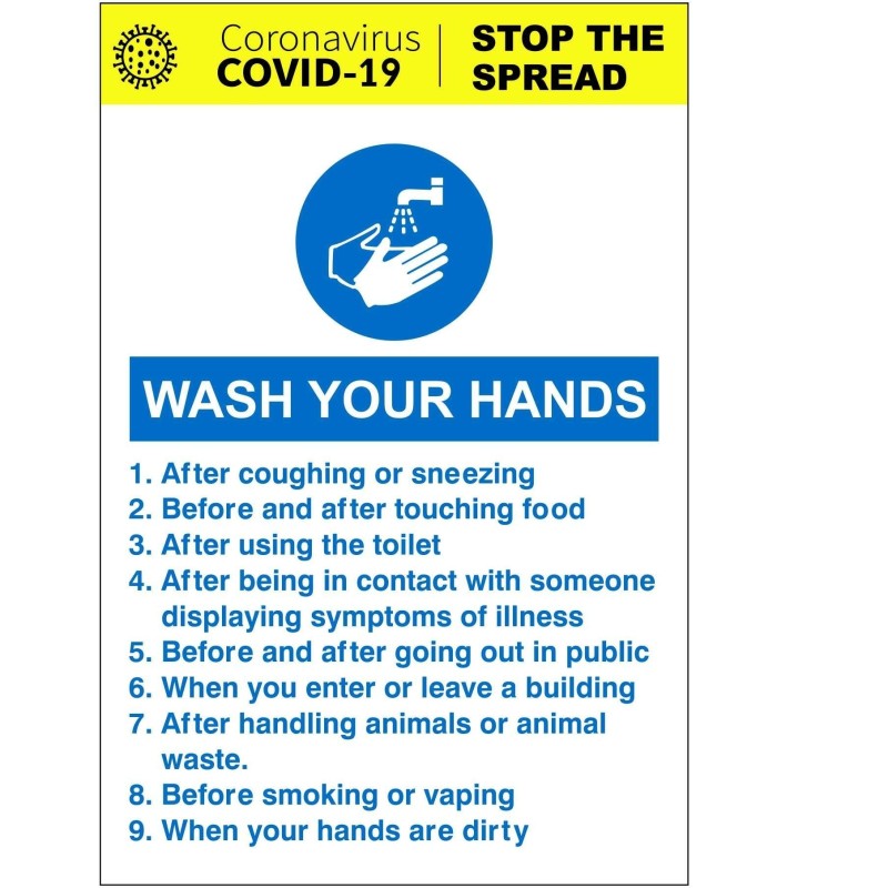 Coronavirus Covid 19 Wash Your Hands Covid 19 Sign