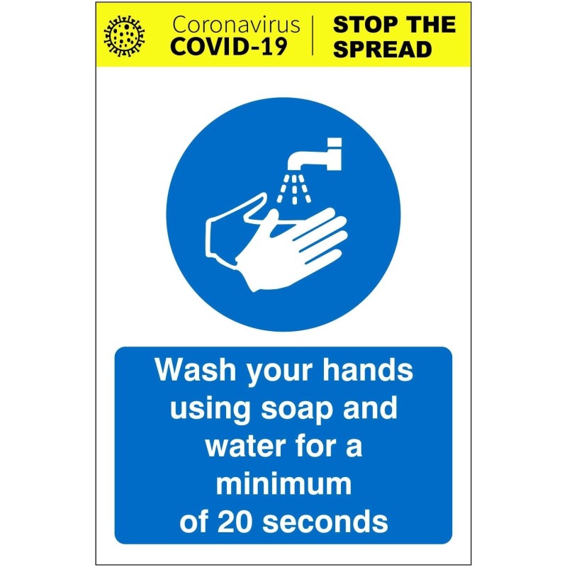 Wash Your Hands Using Soap And Water Covid 19 Sign