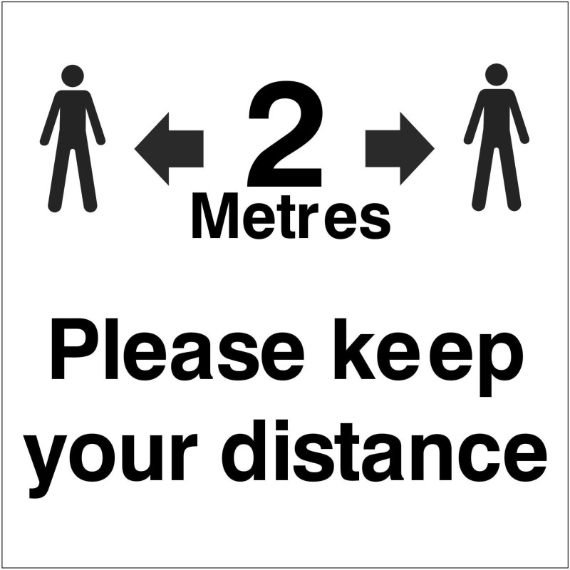 Please Keep Your Distance Stickers 55mm x 55mm