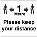 Please Keep Your Distance Stickers 55mm x 55mm - 1 Metre