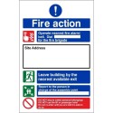 Fire Action Construction Site Notice Sign