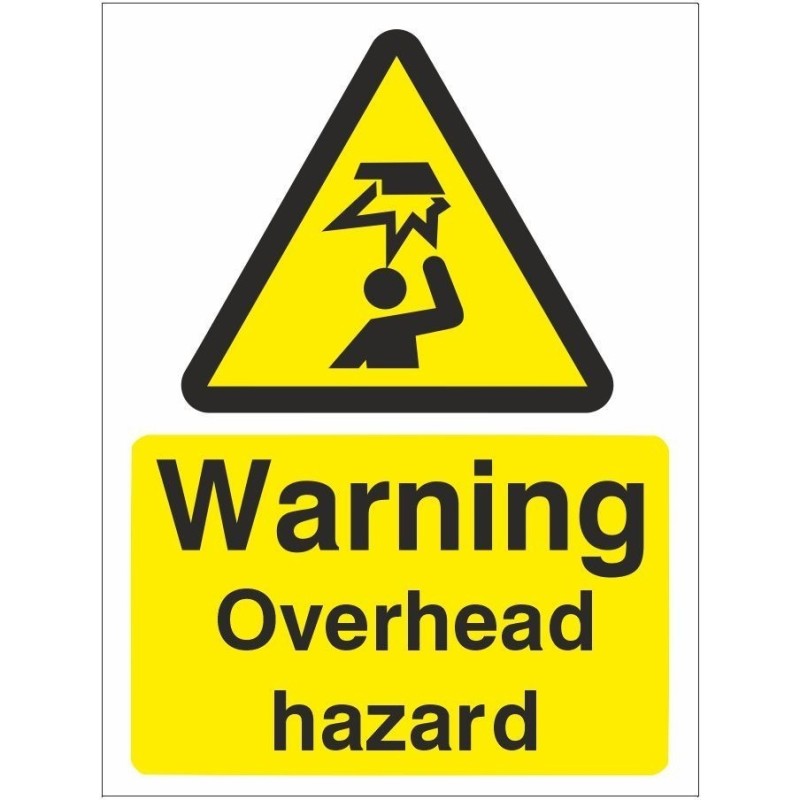 Warning Overhead Hazard Sign