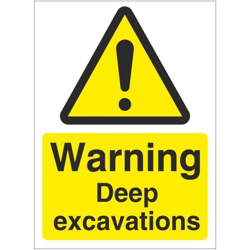 Warning Deep Excavations Sign