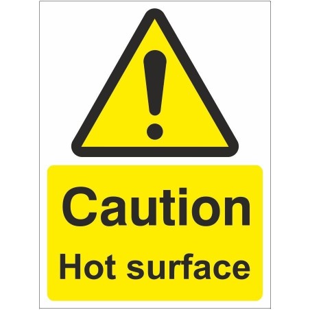 Caution Hot Surface Temperature Sign