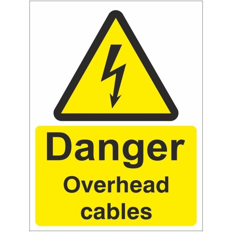 Danger Overhead Cables Electrical Sign