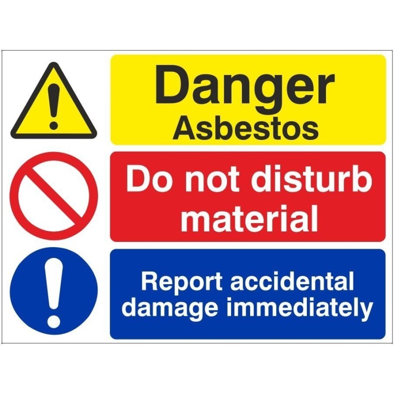 Danger Asbestos Do Not Disturb Material Sign 