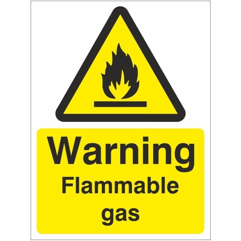 Warning Flammable Gas Sign