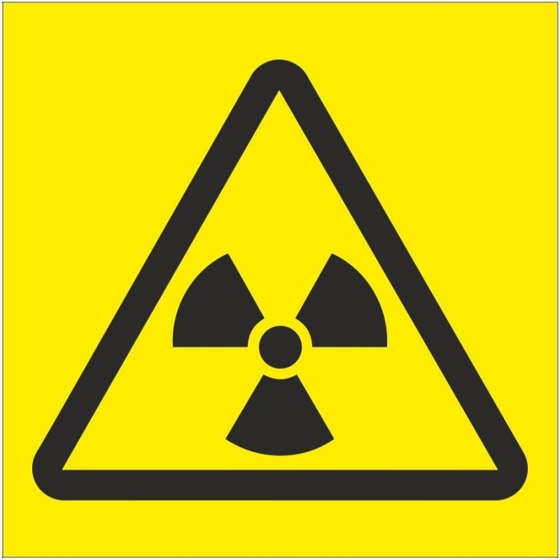 Radiation Symbol Yellow Background Sign