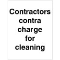 Contractors Contra Charge For Cleaning Sign