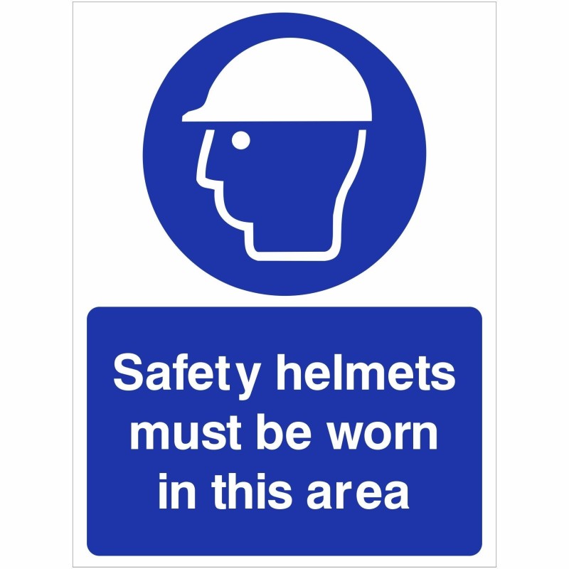 Safety Helmets Must Be Worn In This Area Sign