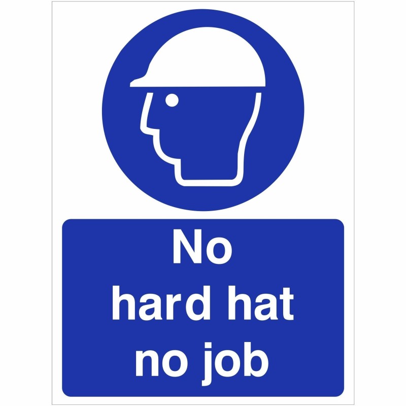 No Hard Hat No Job Sign