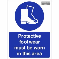 Protective Footwear Must Be Worn In This Area Sign