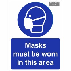 Masks Must Be Worn In This Area Sign