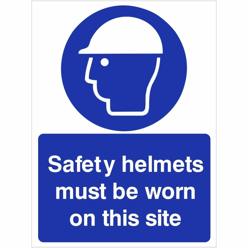 Safety Helmets Must Be Worn On This Site Sign