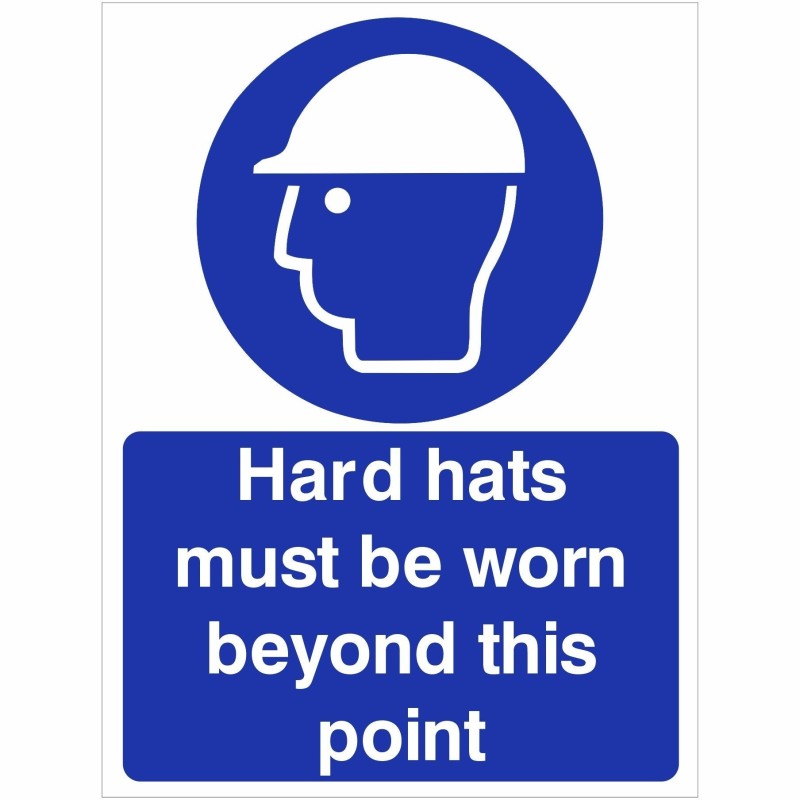 Hard Hats Must Be Worn Beyond This Point Sign