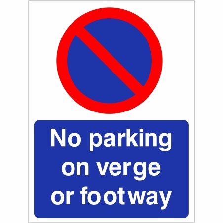 No Parking On Verge Or Footway Sign