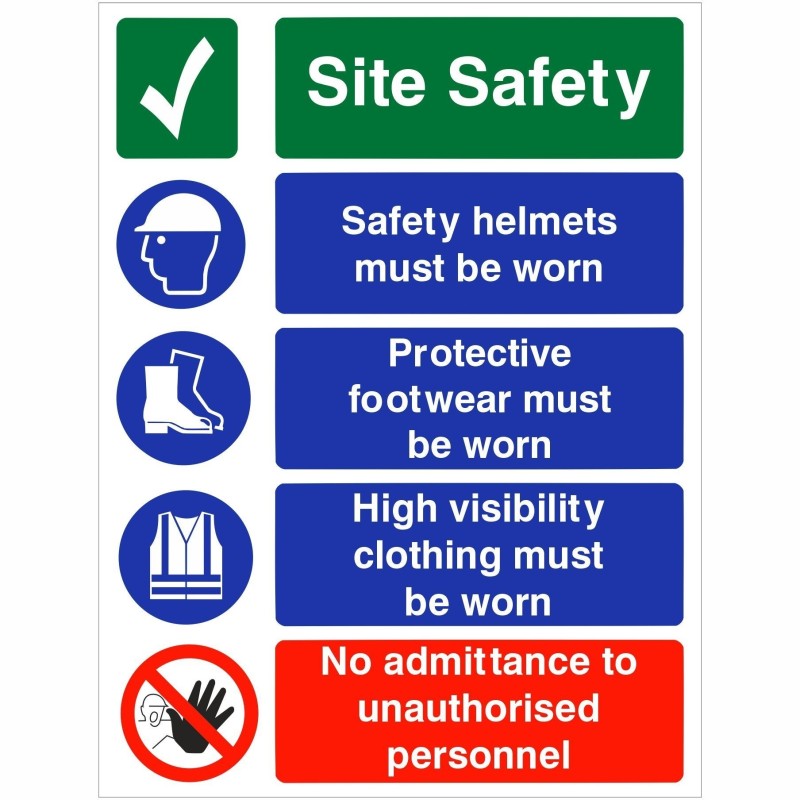 Site Safety Helmets Must Be Worn Sign