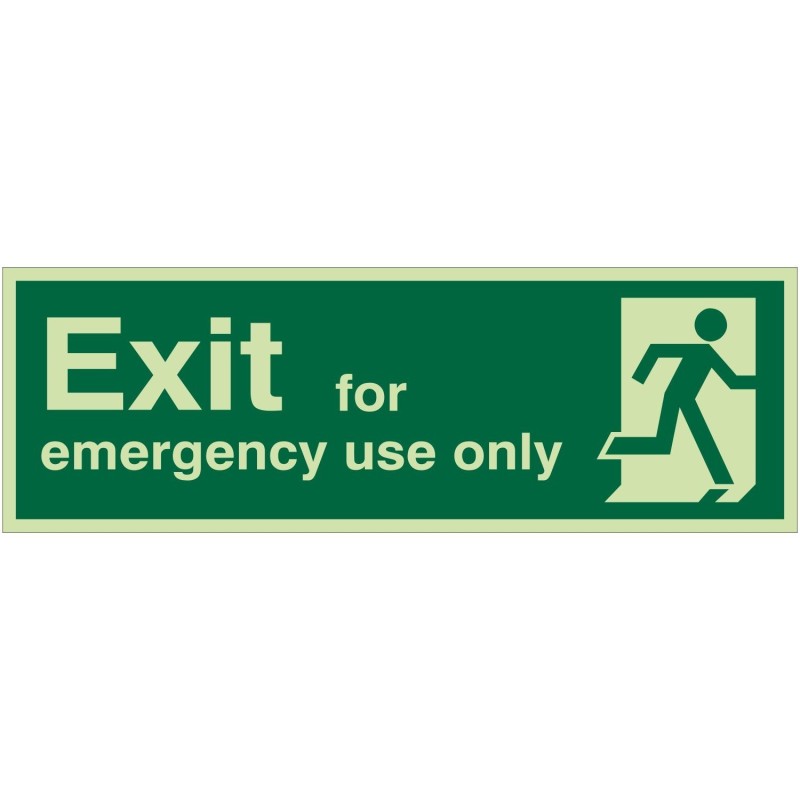 Glow in the Dark Exit For Emergency Use Only Sign