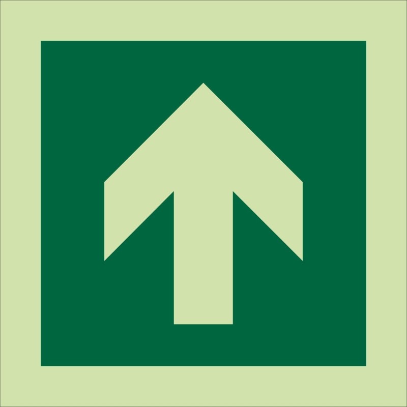 Photoluminescent Arrow Up Symbol Sign